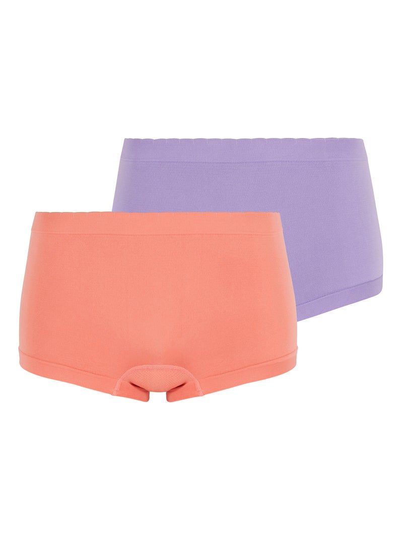 Lot de deux shorties Zen Attitude Billet Doux Orange corail - Kiabi