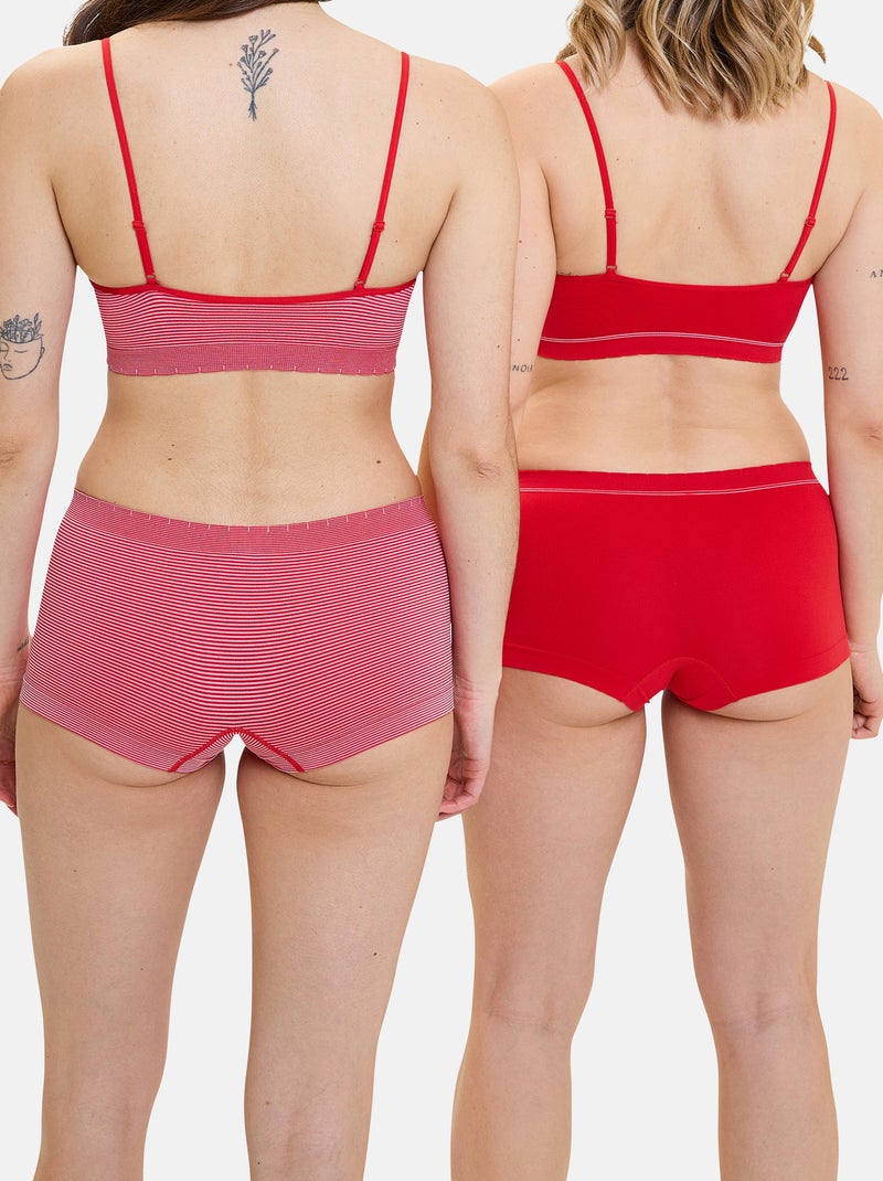 Lot de deux shorties Zen Attitude Billet Doux Rouge tomate - Kiabi