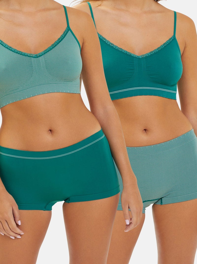 Lot de deux shorties Zen Attitude Billet Doux Vert - Kiabi