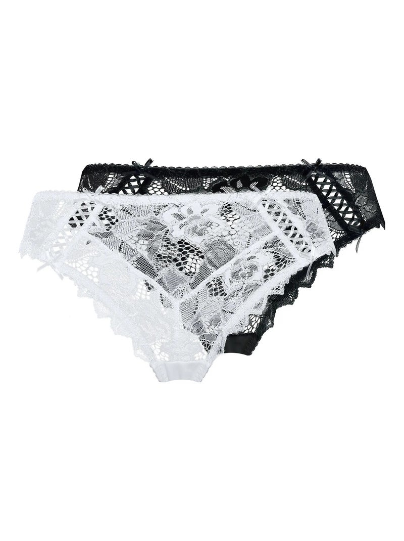 Lot De Deux Slips Arum Sans Complexe Blanc Noir - Kiabi