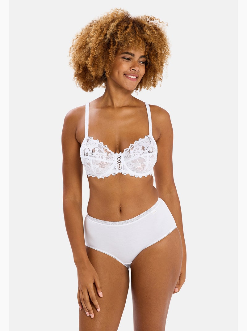 Lot de deux slips classique coton b sans complexe lingerie Blanc - Kiabi