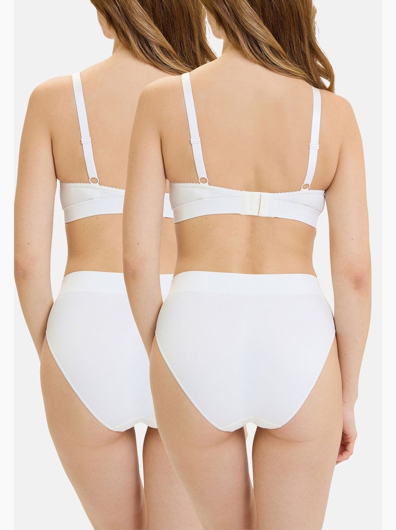 Lot de deux slips essentiel confort sans complexe lingerie Ivoire - Kiabi