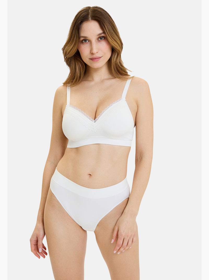 Lot de deux slips essentiel confort sans complexe lingerie Ivoire - Kiabi