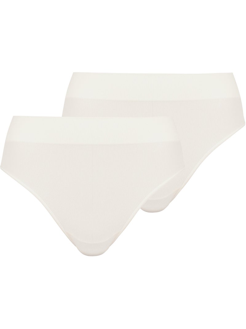 Lot de deux slips essentiel confort sans complexe lingerie Ivoire - Kiabi