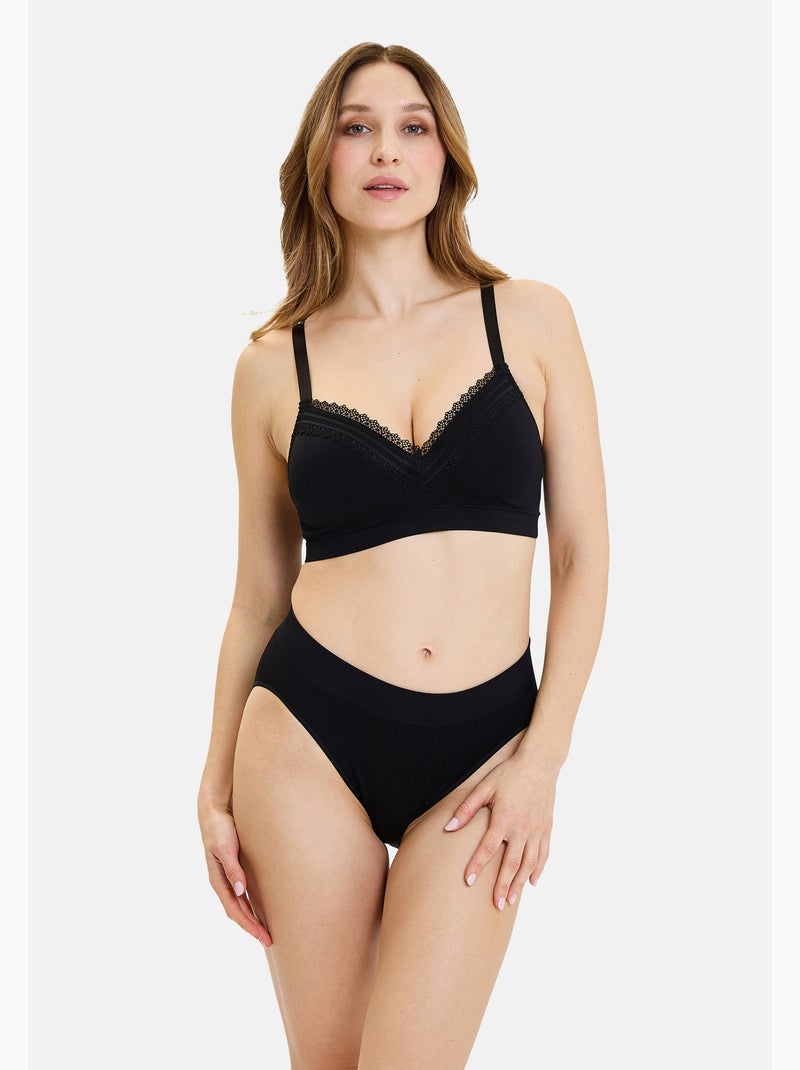 Lot de deux slips essentiel confort sans complexe lingerie Noir - Kiabi