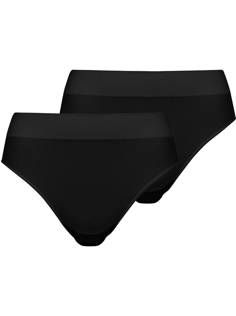 Lot de deux slips essentiel confort sans complexe lingerie Noir - Kiabi