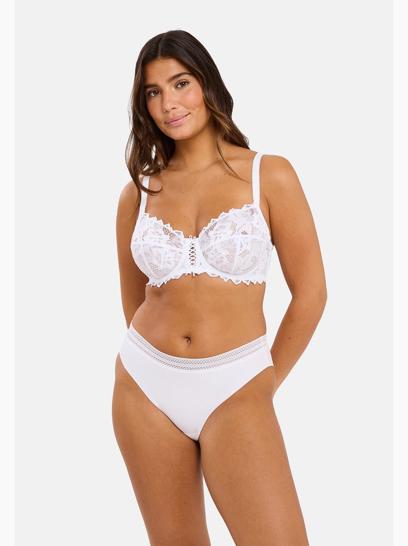 Lot de deux slips invisible coton sans complexe Blanc - Kiabi