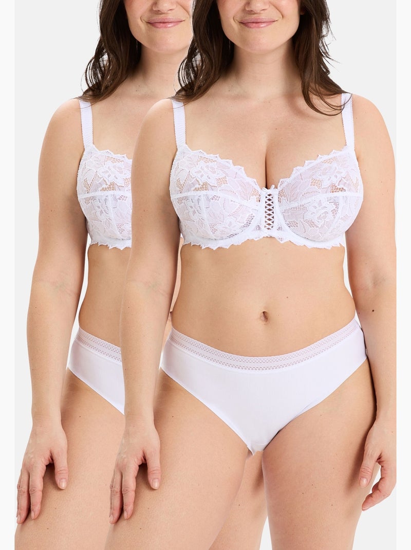 Lot de deux slips invisible coton sans complexe lingerie Blanc - Kiabi