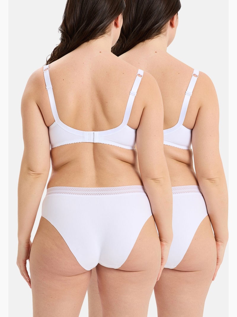 Lot de deux slips invisible coton sans complexe lingerie Blanc - Kiabi