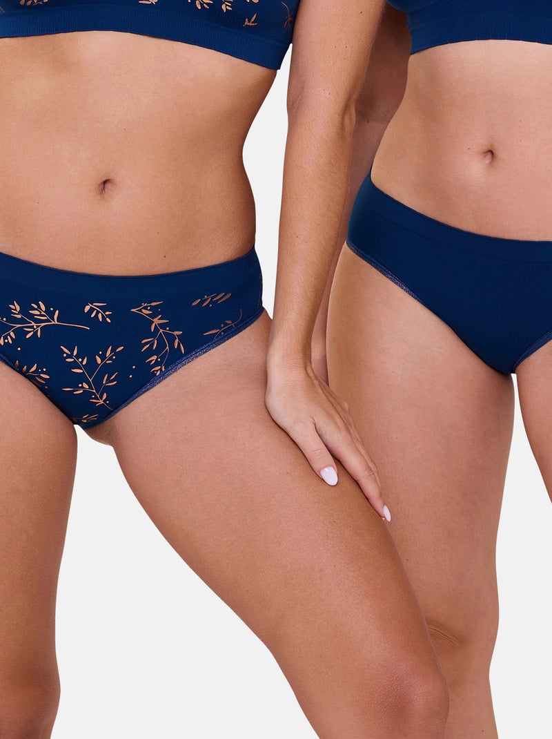 Lot de deux slips Zen Anniversaire Billet Doux Bleu cobalt - Kiabi