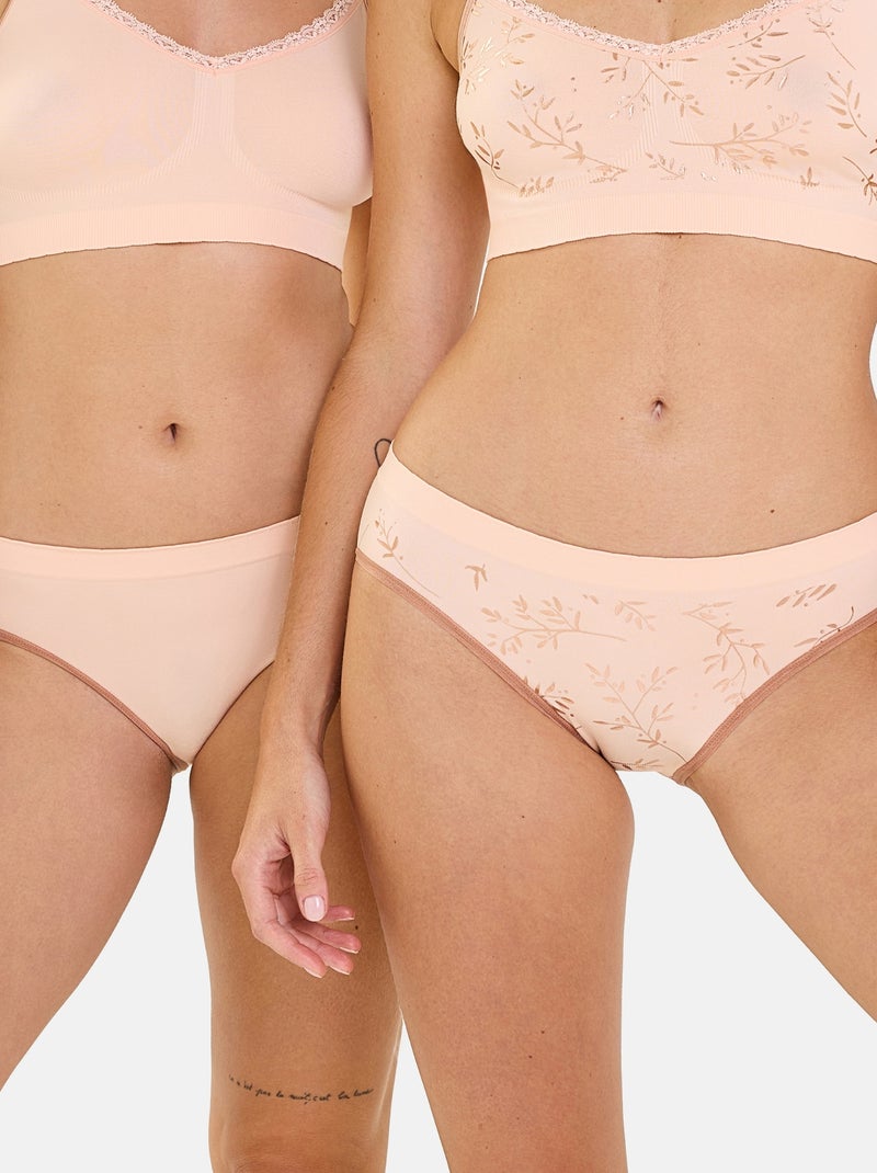 Lot de deux slips Zen Anniversaire Billet Doux Rose pâle - Kiabi