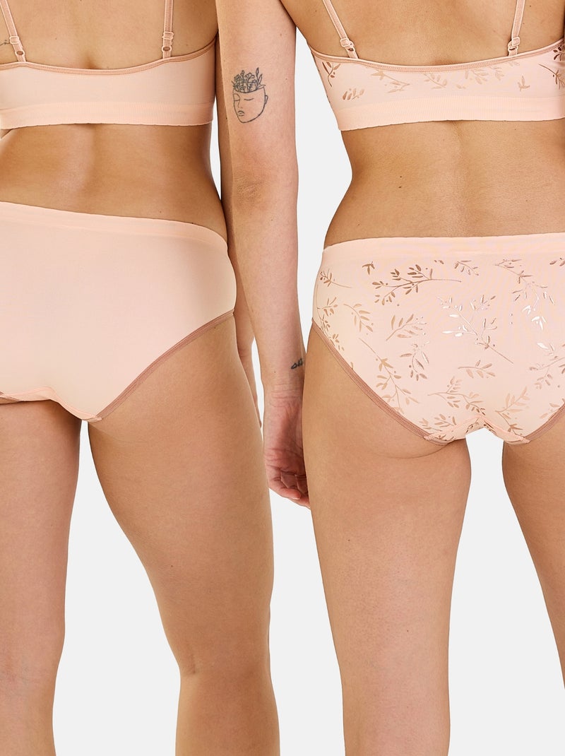 Lot de deux slips Zen Anniversaire Billet Doux Rose pâle - Kiabi