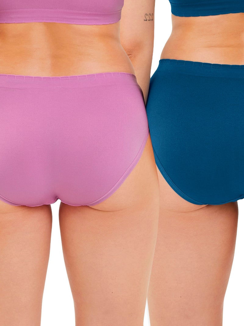 Lot de deux slips Zen Attitude Billet Doux Bleu Rose - Kiabi