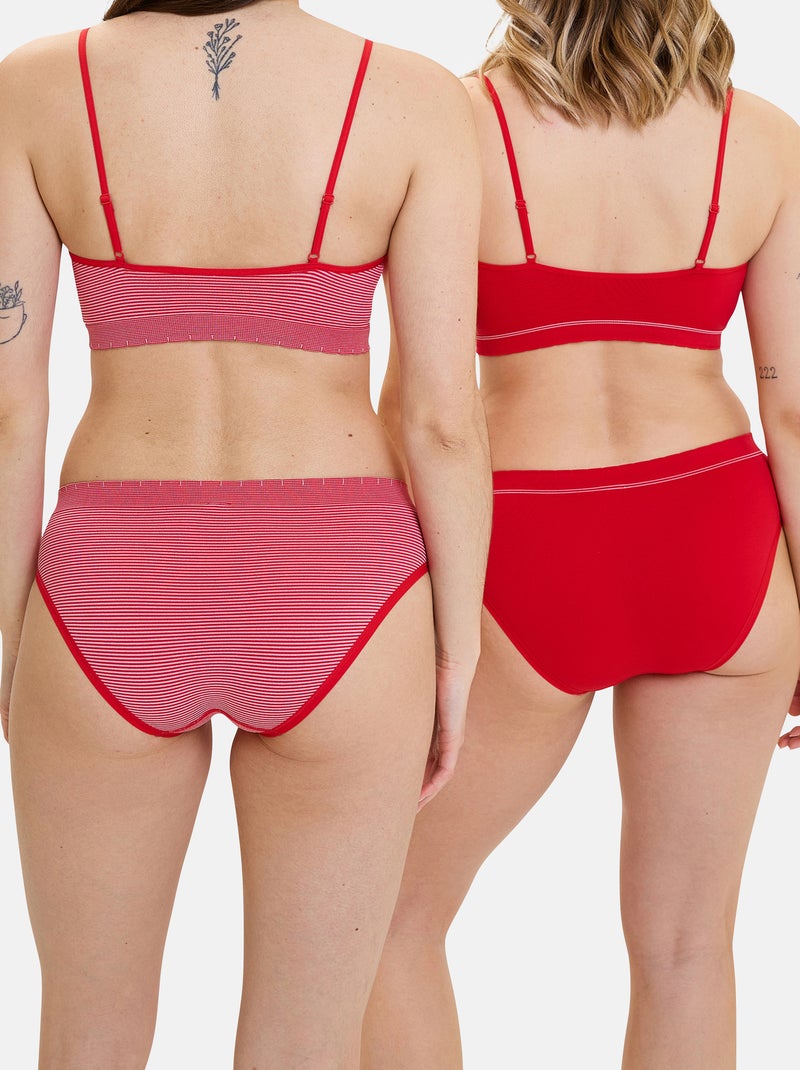 Lot de deux slips Zen Attitude Billet Doux Rouge tomate - Kiabi