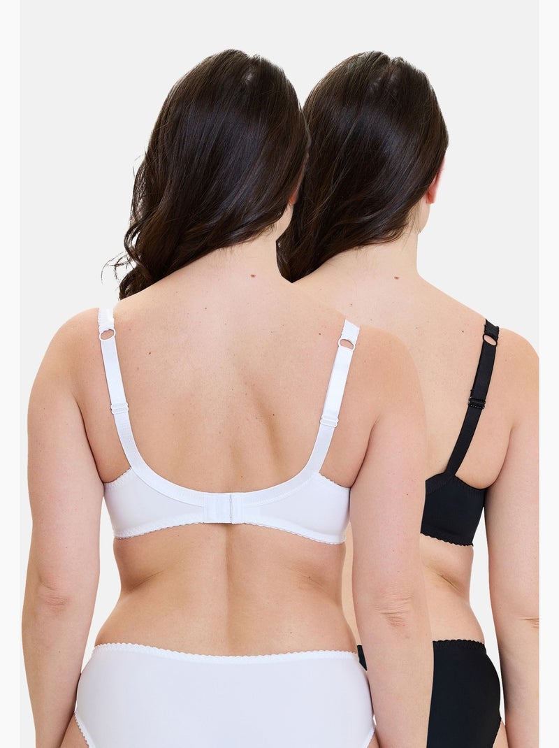 Lot de deux soutiens gorge arum sans complexe Blanc Noir - Kiabi