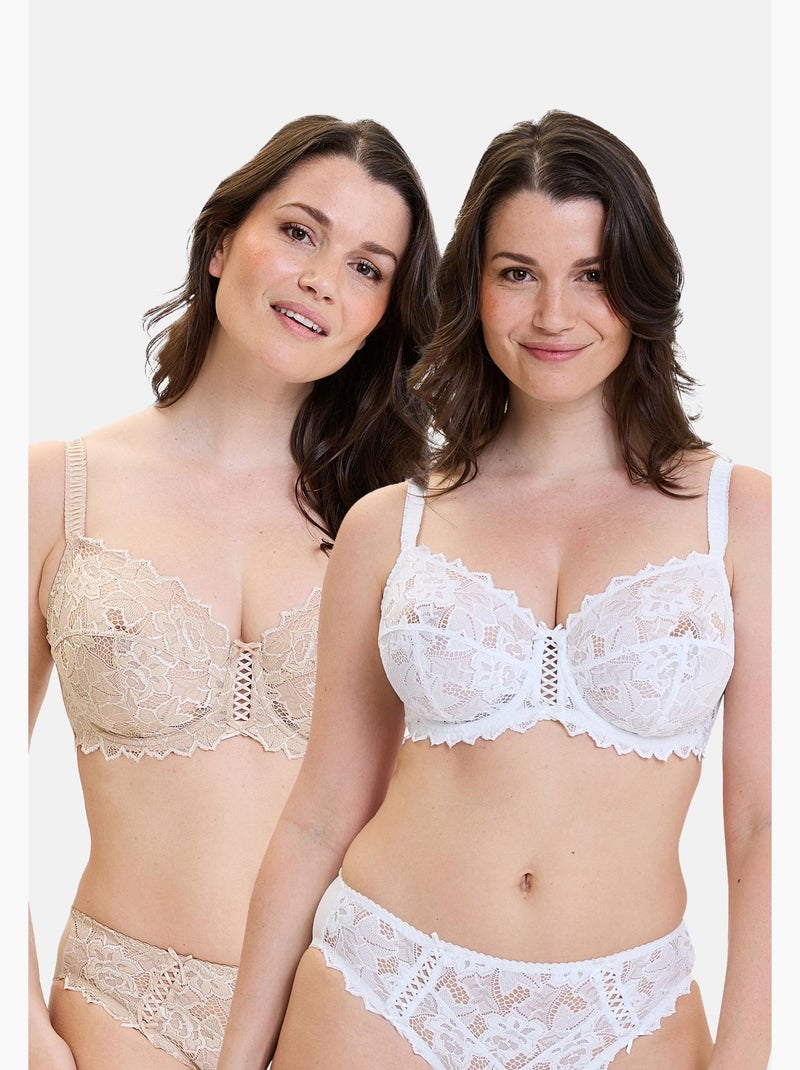 Lot de deux soutiens gorge arum sans complexe lingerie Beige/Blanc - Kiabi