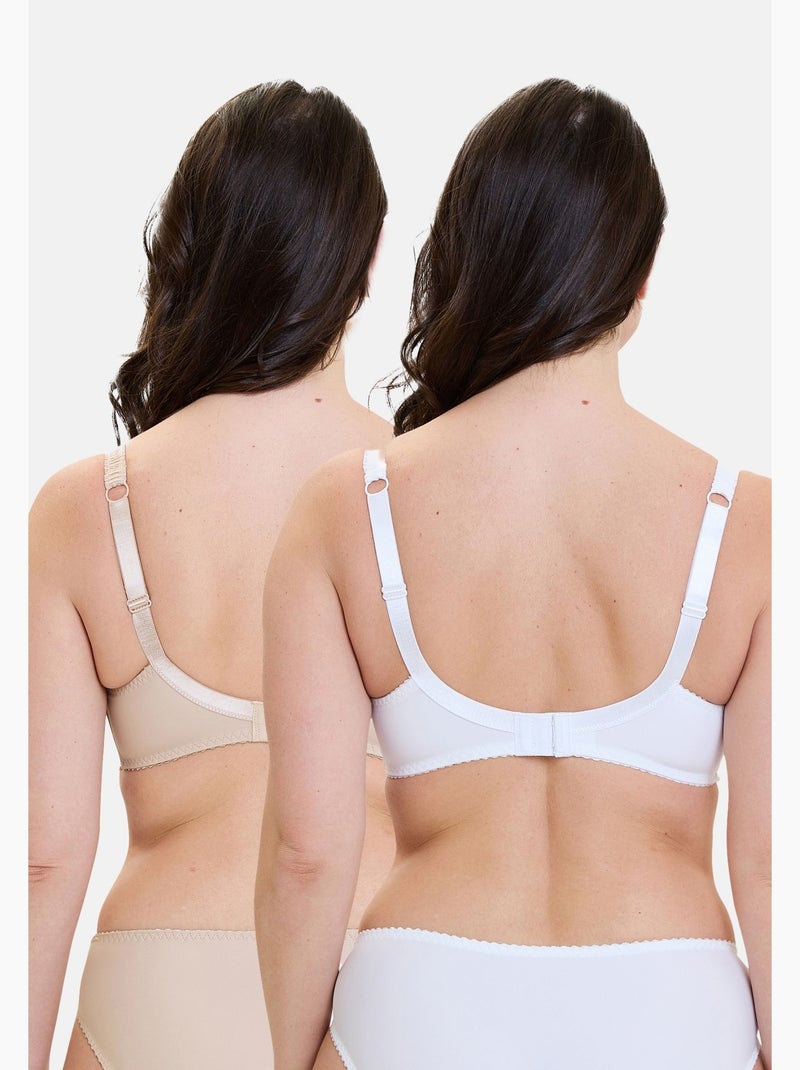 Lot de deux soutiens gorge arum sans complexe lingerie Beige/Blanc - Kiabi