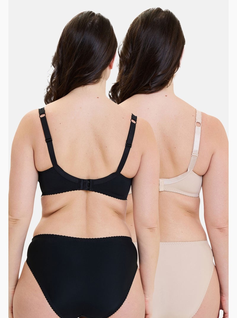 Lot de deux soutiens gorge arum sans complexe lingerie Noir Beige - Kiabi