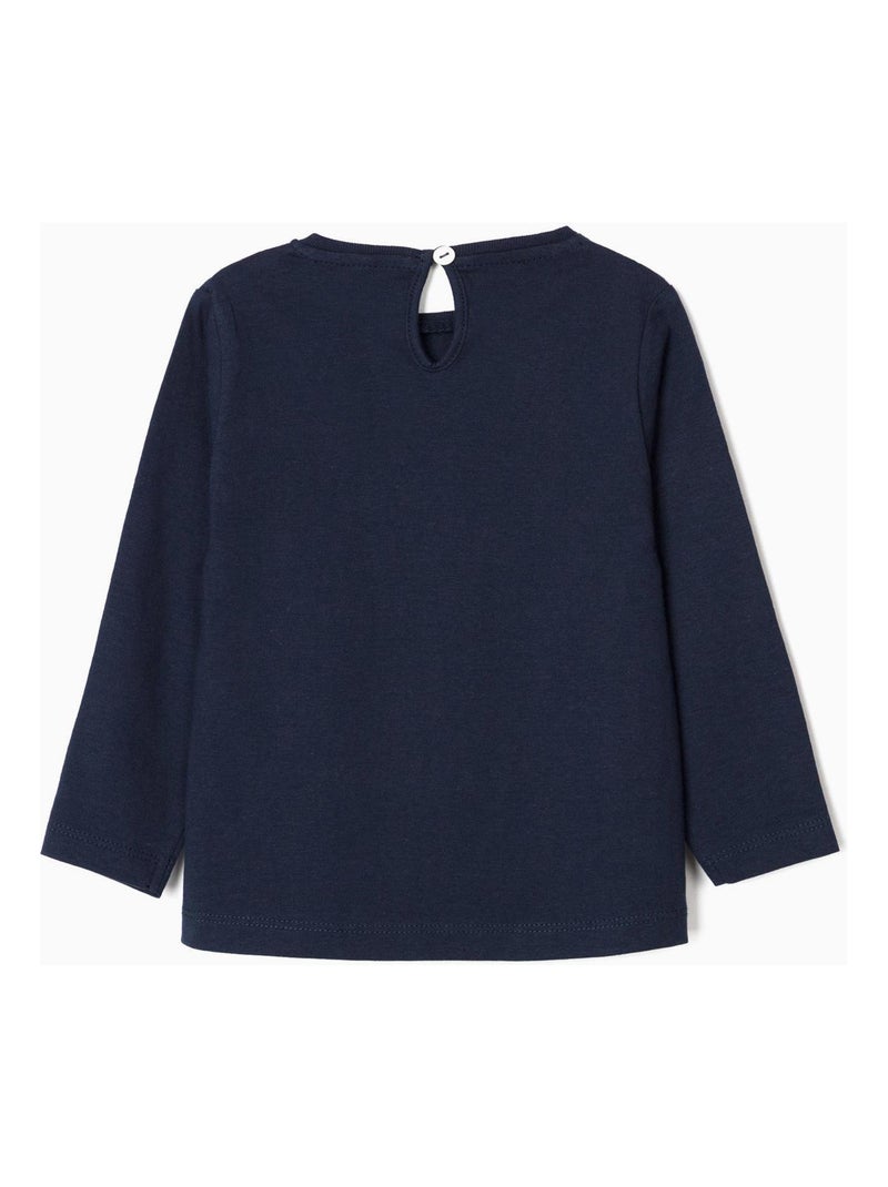 Lot de deux T-shirts à manches longues pour bébé fille manches longues ESSENTIALS LINE Bleu nuit - Kiabi