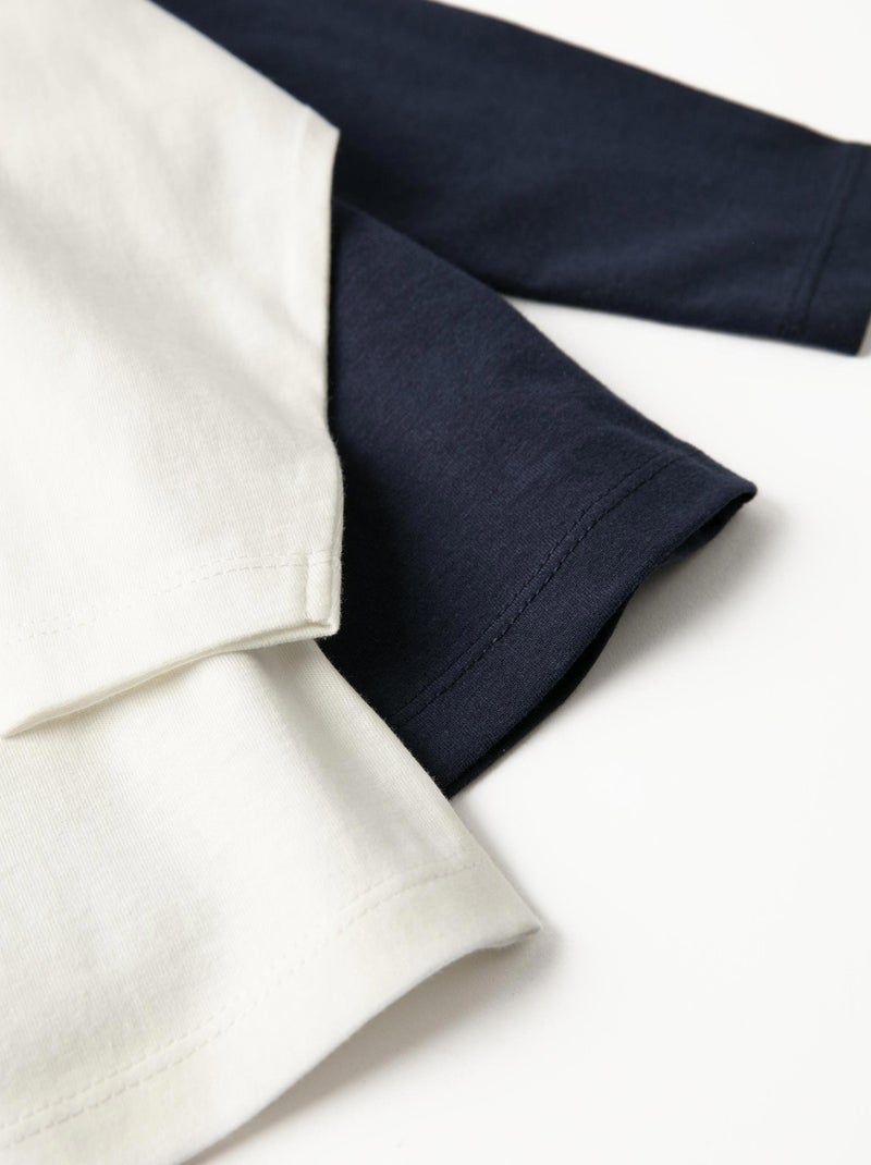 Lot de deux T-shirts à manches longues pour bébé fille manches longues ESSENTIALS LINE Bleu nuit - Kiabi