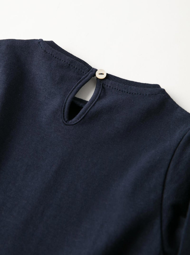 Lot de deux T-shirts à manches longues pour bébé fille manches longues ESSENTIALS LINE Bleu nuit - Kiabi