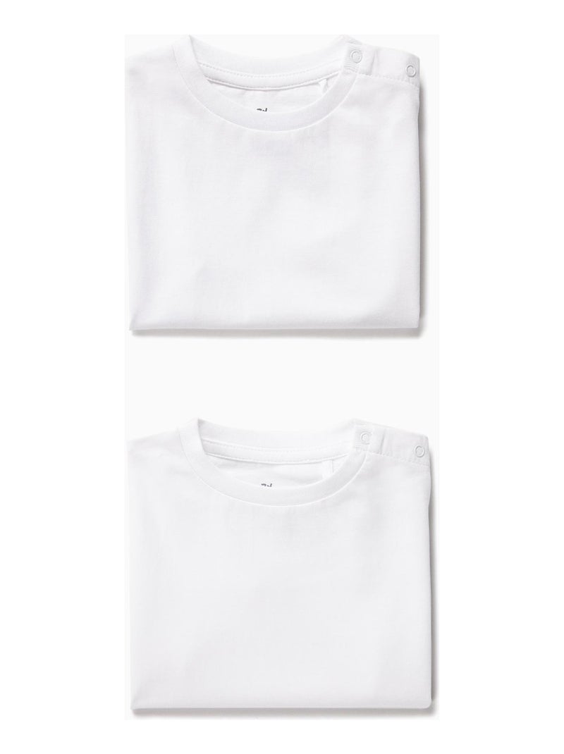 Lot de deux t-shirts blancs pour bébé garçon manches courtes ESSENTIALS LINE Blanc - Kiabi