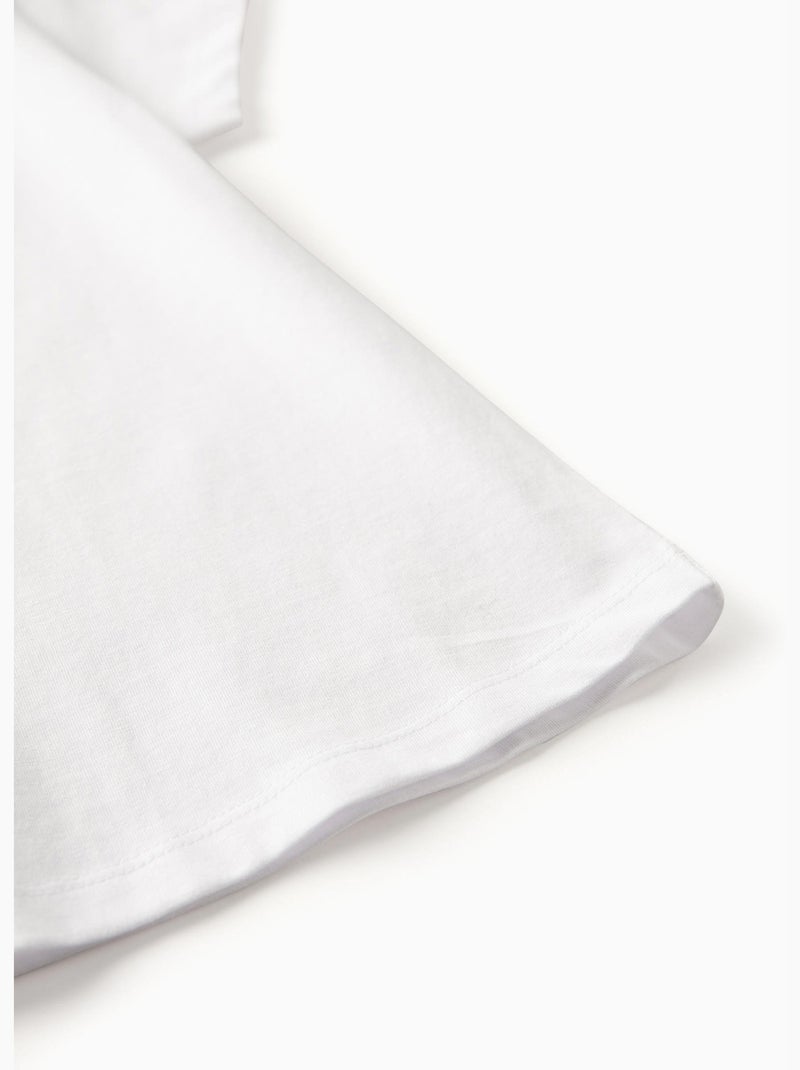 Lot de deux T-shirts blancs unis pour fille manches courtes ESSENTIALS LINE Blanc - Kiabi