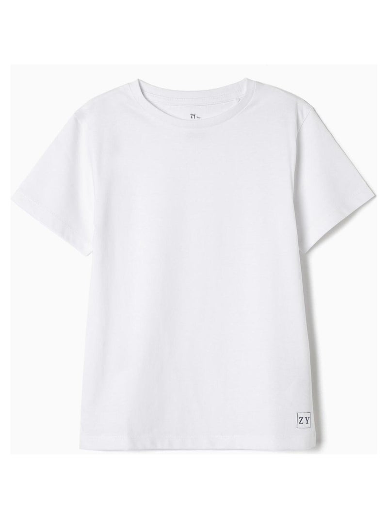 Lot de deux T-shirts blancs unis pour garçon manches courtes ESSENTIALS LINE Blanc - Kiabi