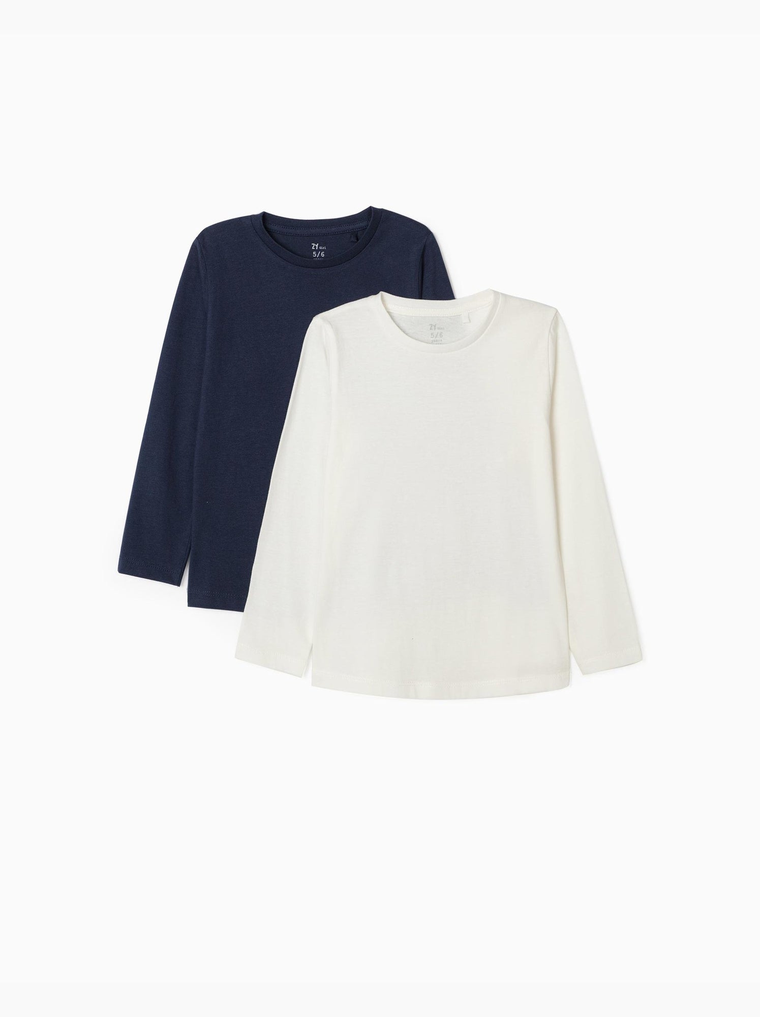 Lot De T-shirts à Manches Longues Pour Fille - Coupe Classique - Coton Léger Et Doux - Tailles 3 à 8 Ans - 3