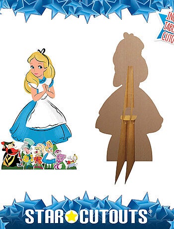 Lot de Figurines en carton - Alice au Pays des Merveilles - Alice et 6 Mini-Figurines - Haut 134 cm