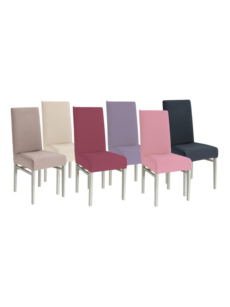 Lot de Housse de chaise Extensible Coloré Ecru - Kiabi