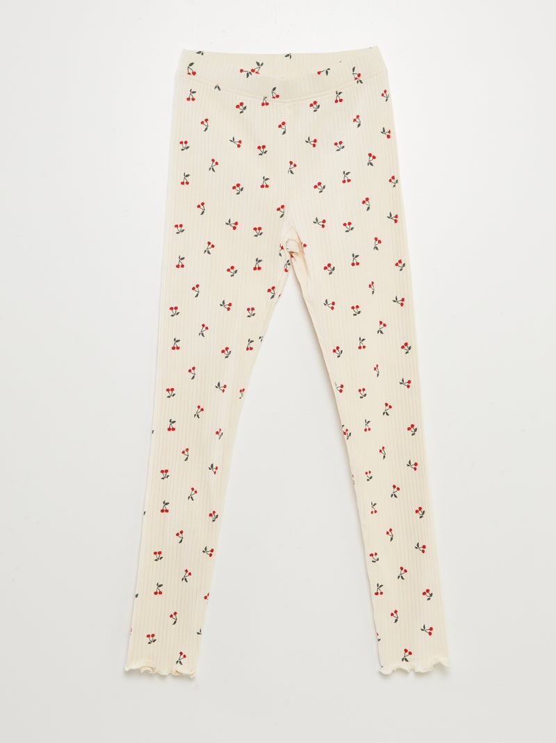 Lot de leggings côtelés Rouge/blanc - Kiabi