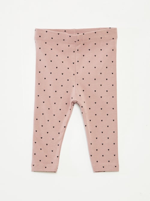 Lot de leggings long 1 imprimé all-over / 1 couleur unie - Kiabi