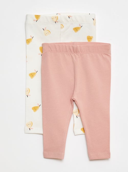 Lot de leggings long 1 imprimé all-over / 1 couleur unie - Kiabi