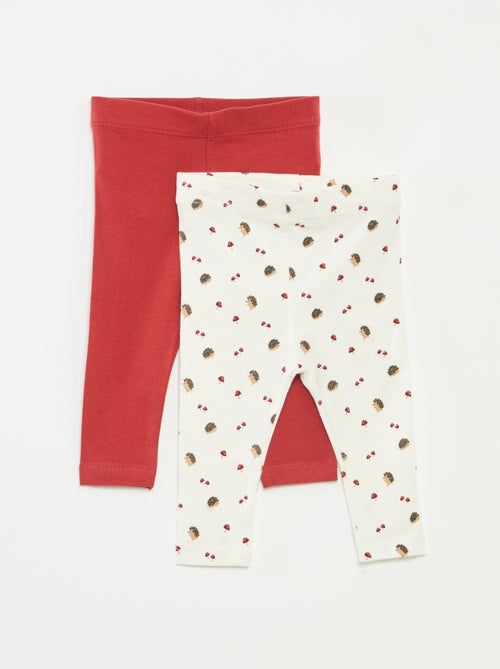 Lot de leggings long 1 imprimé all-over / 1 couleur unie - Kiabi