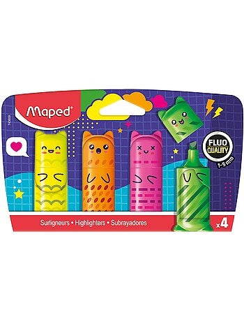 Lot de mini surligneurs fluo format compact
