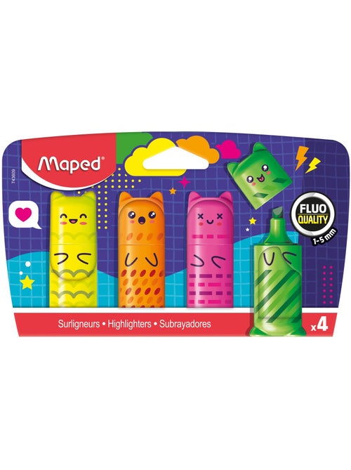 Lot de mini surligneurs fluo format compact - Kiabi Lot de mini surligneurs fluo format compact - Kiabi