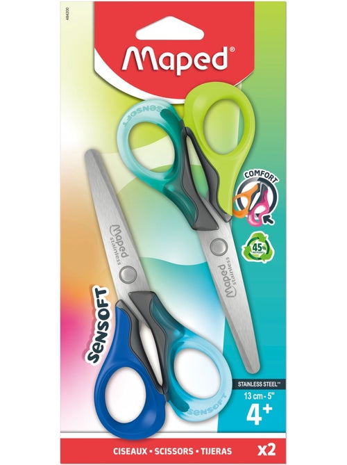 Lot de paires de ciseaux sensoft 13 cm - Kiabi