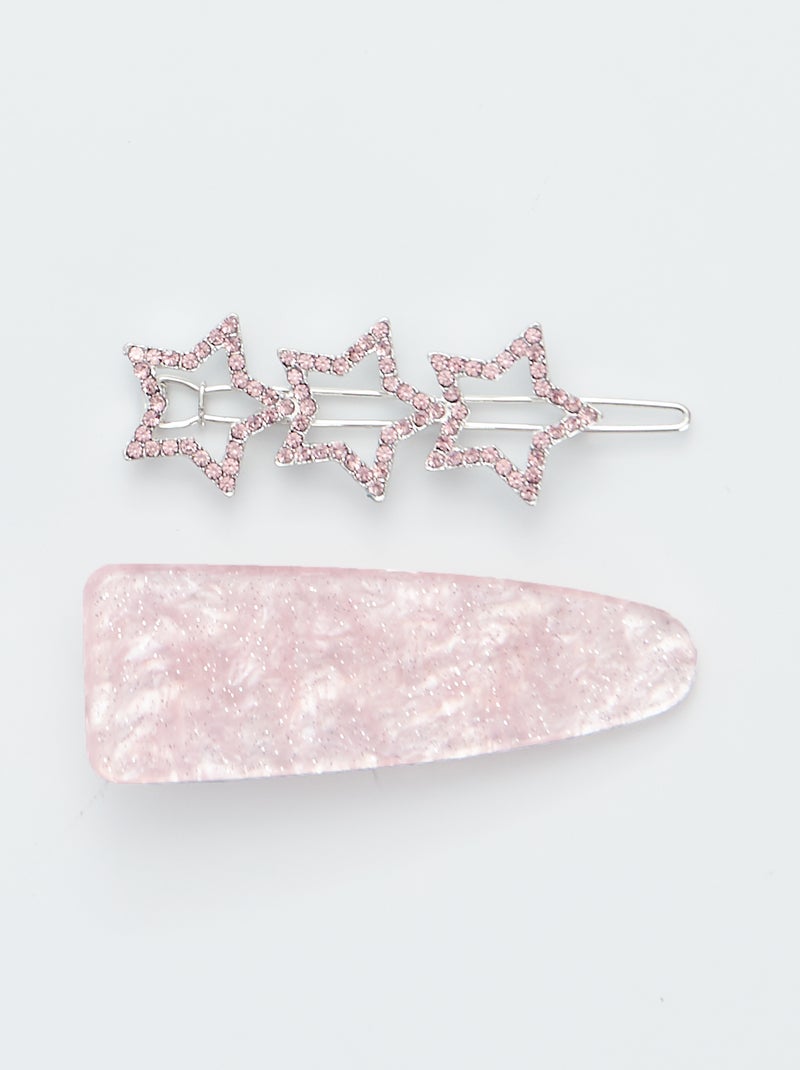 Lot de pinces cheveux multicolores Rose - Kiabi
