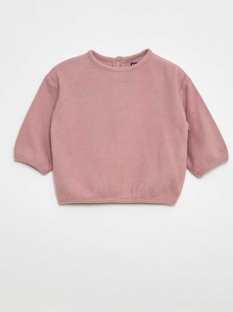 Lot de pull en maille doudou col boutonné Beige - Kiabi