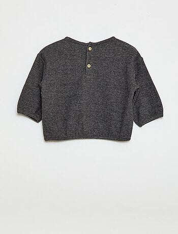 Lot de pull en maille doudou col boutonné