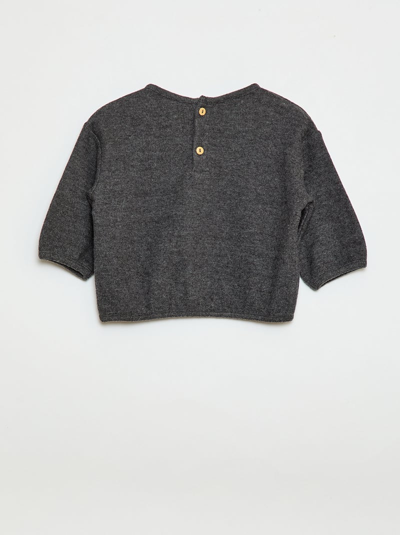 Lot de pull en maille doudou col boutonné Gris - Kiabi