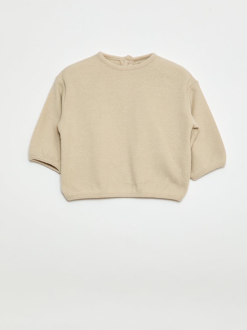 Lot de pull en maille doudou col boutonné Gris - Kiabi
