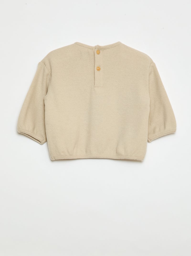 Lot de pull en maille doudou col boutonné Gris - Kiabi
