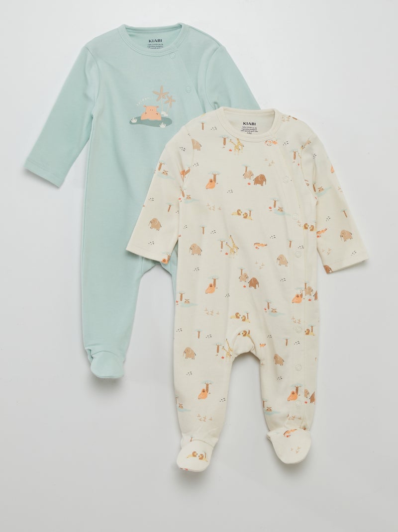 Lot de pyjama dors-bien imprimée - 2 pièces Bleu - Kiabi