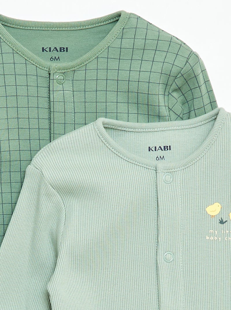 Lot de pyjamas dors biens avec pieds Vert - Kiabi
