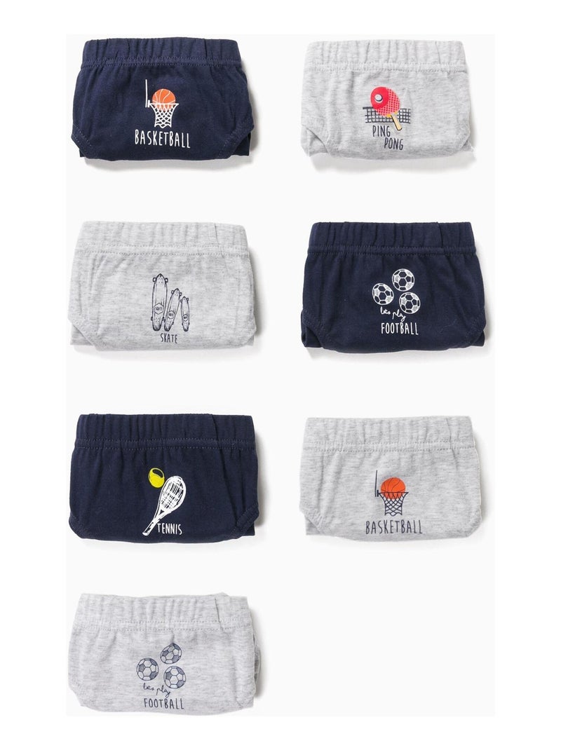 Lot de sept slips pour garçon manches courtes 0 Multicolore - Kiabi