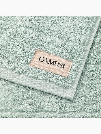 Lot de serviettes bain et toilette 100 % coton, 600 g/m², avec boucle - Gamusi