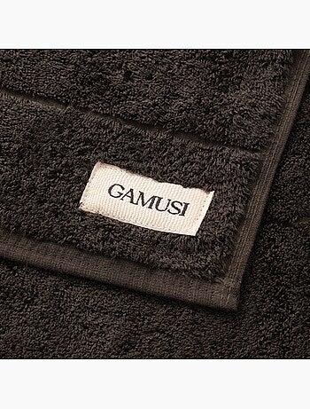 Lot de serviettes bain et toilette 100 % coton, 600 g/m², avec boucle - Gamusi