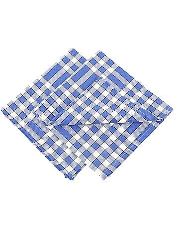 Lot de serviettes de table carreaux vichy normand bleu NELLY
